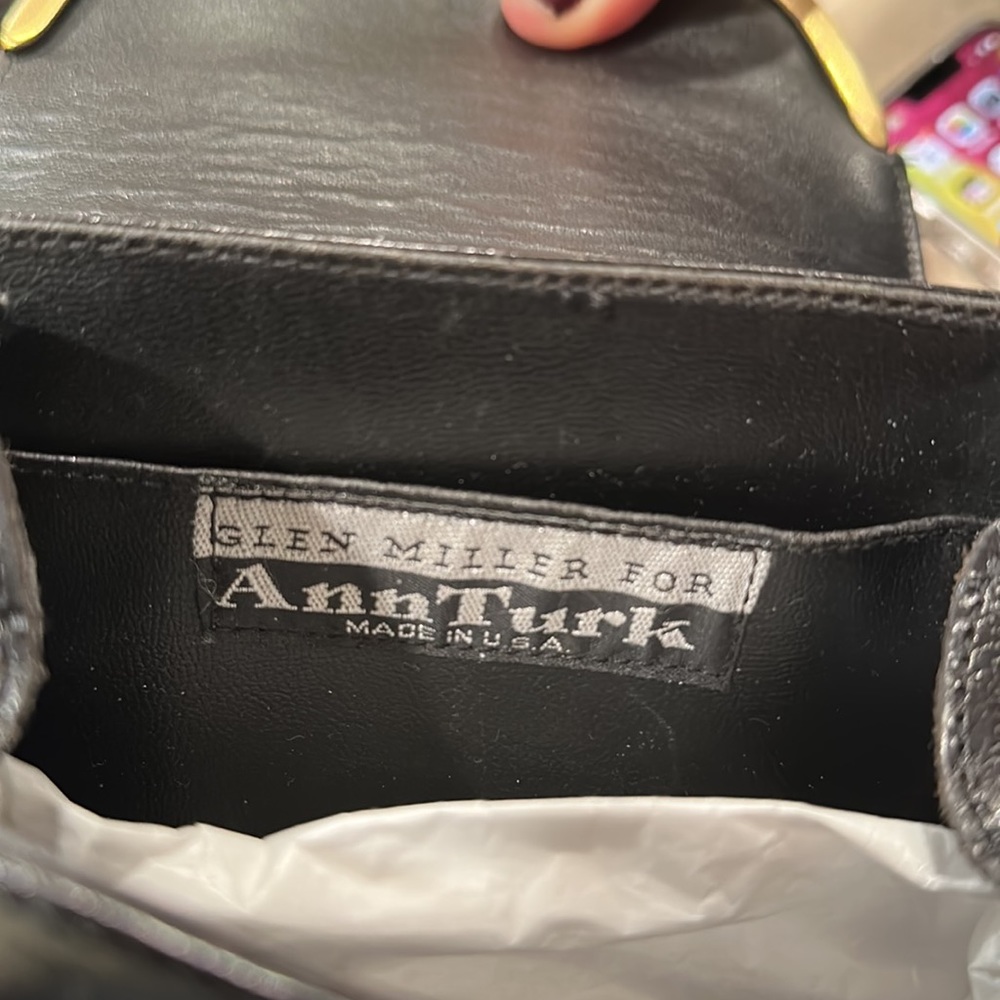 Vintage Ann Turk Black and Gold Hardware Crossbody Bag - Picture 4 of 6